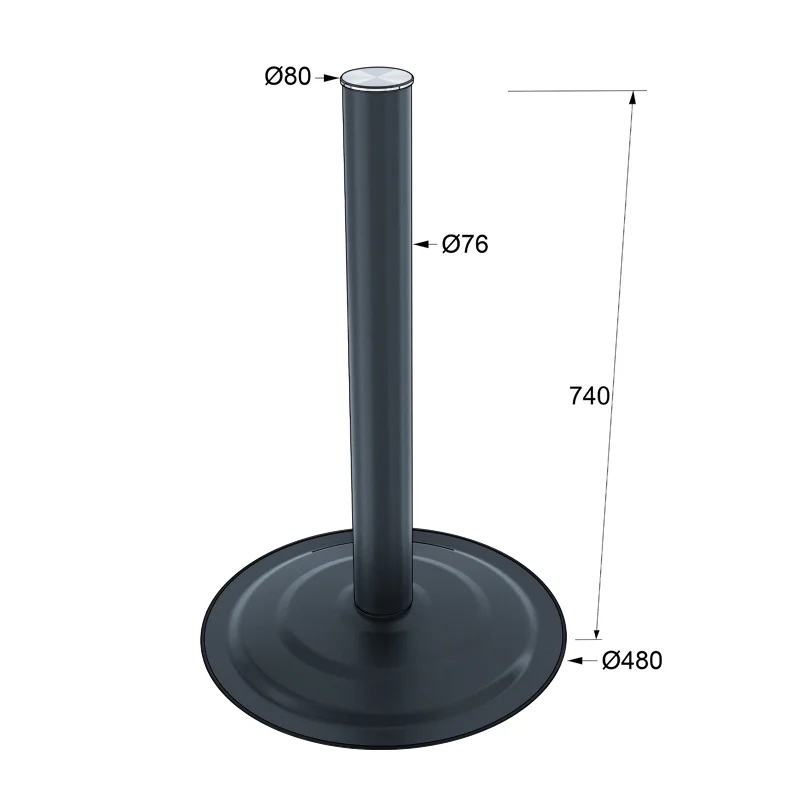 ΠΟΔΙ ΜΟΝΟ Φ.48 cm / Υ.74 cm / ΜΑΥΡΟ 